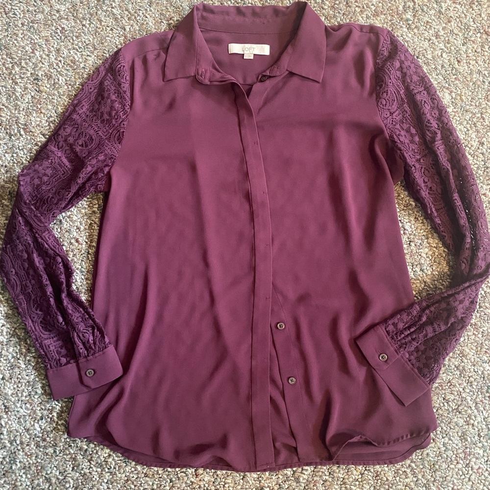 Loft Mixed Media Blouse